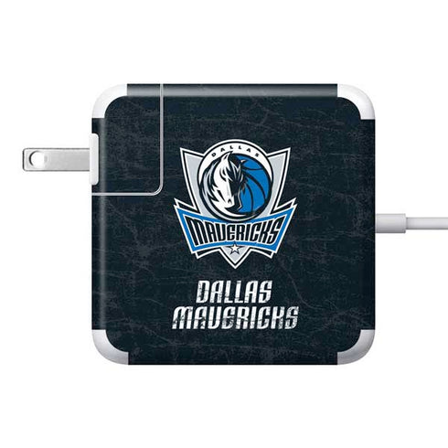 NBA Dallas Mavericks Black Primary Logo 85W Power Adapter (15 and 17 inch MacBook Pro Charger) Skin