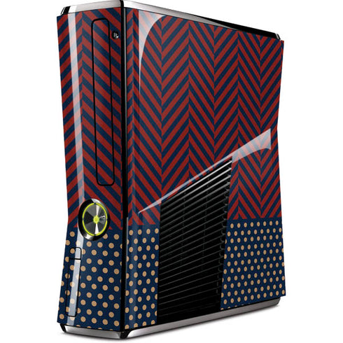 Blocked Polka Dot Chevron Xbox 360 Slim (2010) Skin