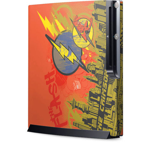 DC Comics The Flash City Collage Art Playstation 3 & PS3 Slim Skin
