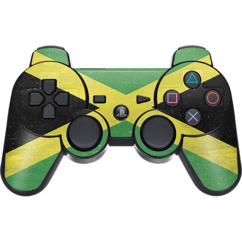 Jamaica Flag Distressed PS3 Dual Shock wireless controller Skin