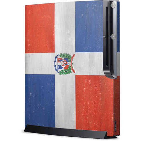 Dominican Republic Flag Distressed Playstation 3 & PS3 Slim Skin