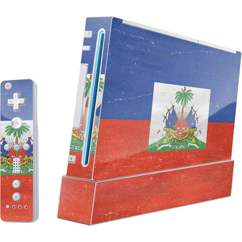 Haiti Flag Distressed Nintendo Skins