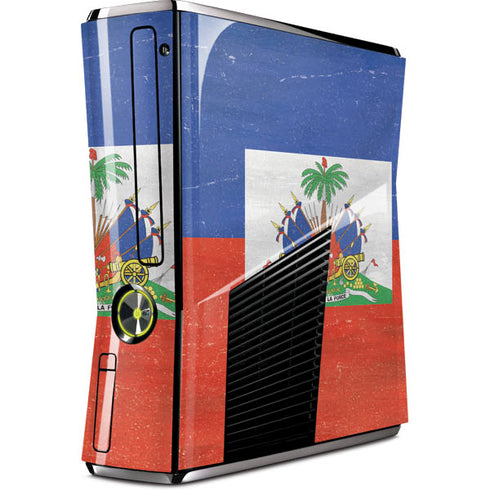 Haiti Flag Distressed Xbox 360 Slim (2010) Skin