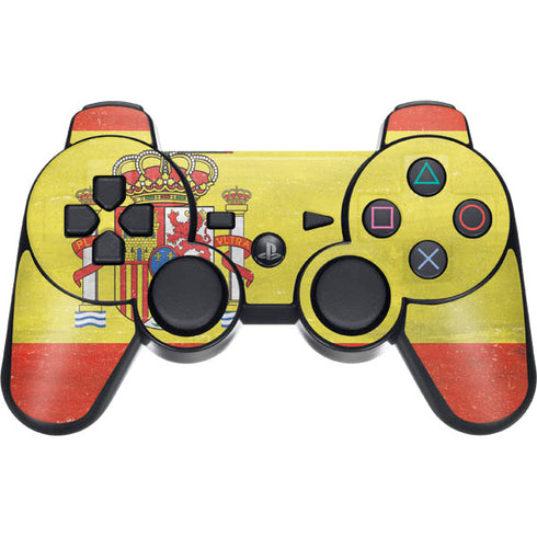 Spain Flag Distressed PS3 Dual Shock wireless controller Skin