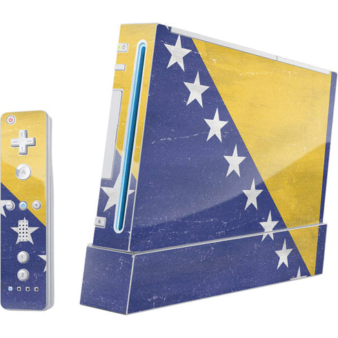 Bosnia and Herzegovina Flag Distressed Wii (Includes 1 Controller) Skin