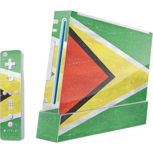 Guyana Flag Distressed Wii (Includes 1 Controller) Skin