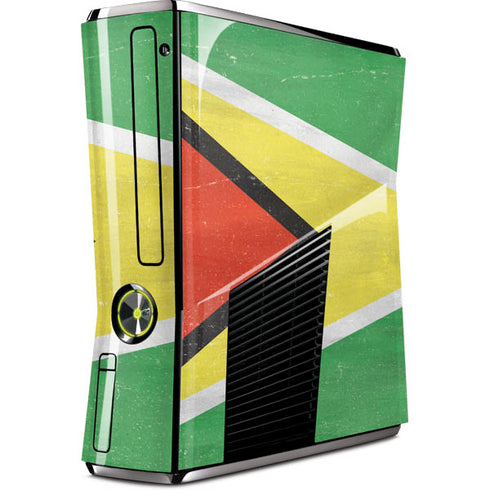 Guyana Flag Distressed Xbox 360 Slim (2010) Skin