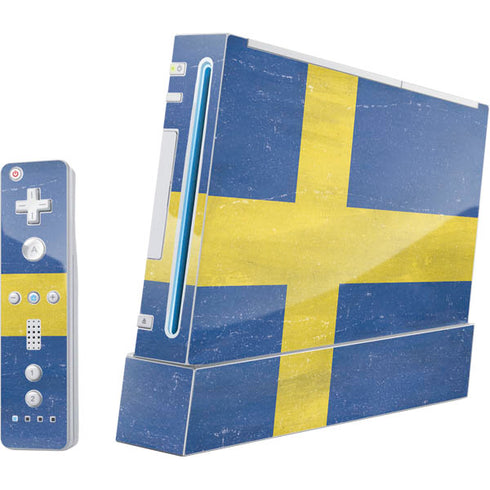 Sweden Flag Distressed Wii (Includes 1 Controller) Skin