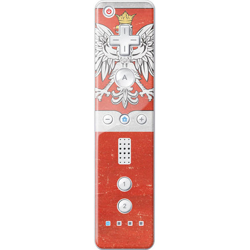Poland Flag Distressed Wii Remote Controller Skin