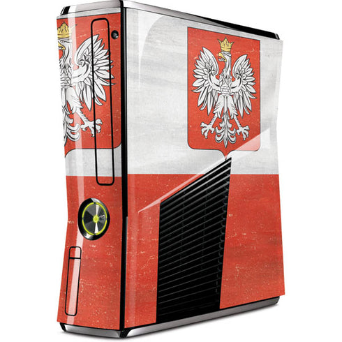 Poland Flag Distressed Xbox 360 Slim (2010) Skin