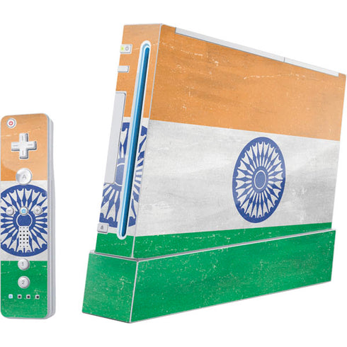 India Flag Distressed Wii (Includes 1 Controller) Skin