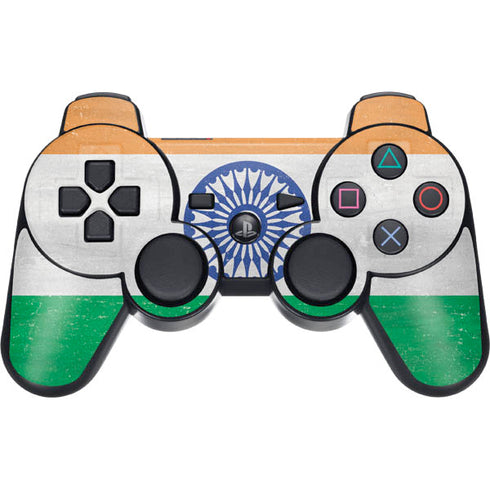 India Flag Distressed PS3 Dual Shock wireless controller Skin