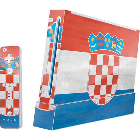 Croatia Flag Distressed Wii (Includes 1 Controller) Skin