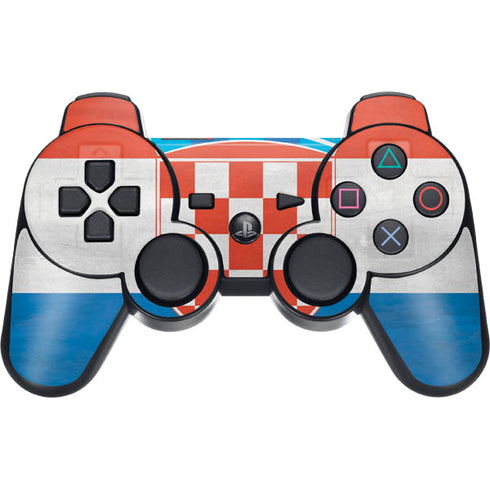 Croatia Flag Distressed PS3 Dual Shock wireless controller Skin