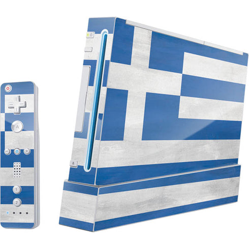 Greece Flag Distressed Wii (Includes 1 Controller) Skin