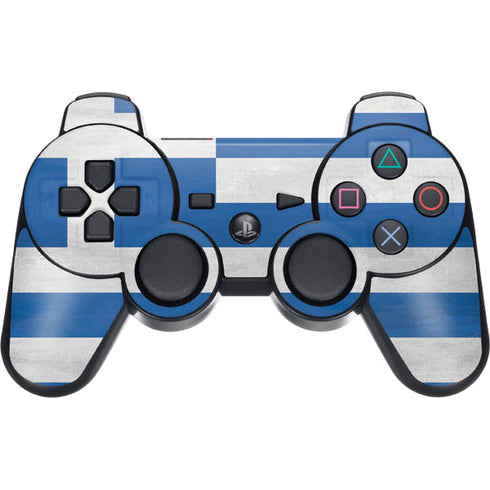 Greece Flag Distressed PS3 Dual Shock wireless controller Skin