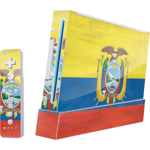 Ecuador Flag Distressed Wii (Includes 1 Controller) Skin