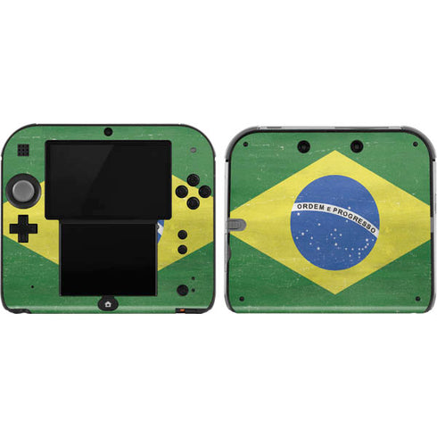 Brazil Flag Distressed Nintendo Skins
