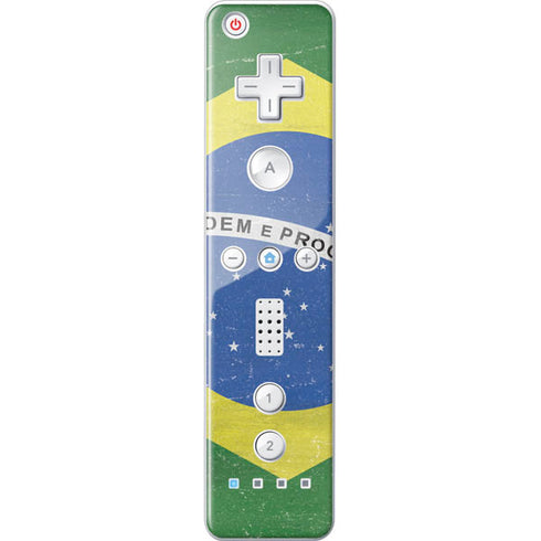 Brazil Flag Distressed Wii Remote Controller Skin
