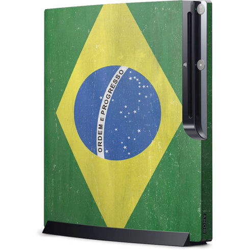 Brazil Flag Distressed Playstation 3 & PS3 Slim Skin