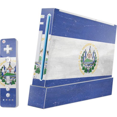 El Salvador Flag Distressed Wii (Includes 1 Controller) Skin