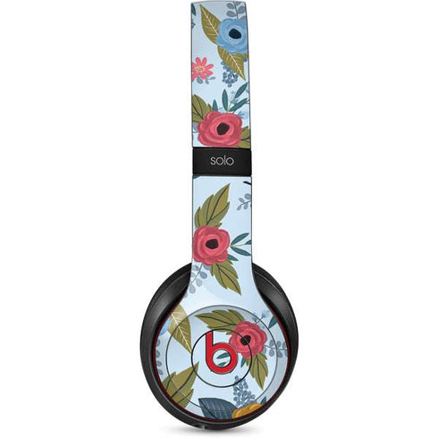Blue Fall Flowers Beats Solo 3 Wireless Skin