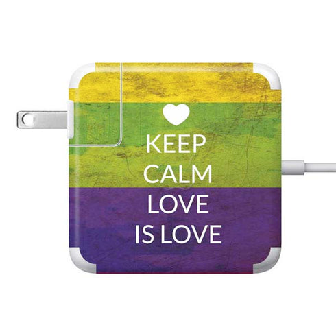 Keep Calm Love Is Love 85W Power Adapter (15 and 17 inch MacBook Pro Charger) Skin