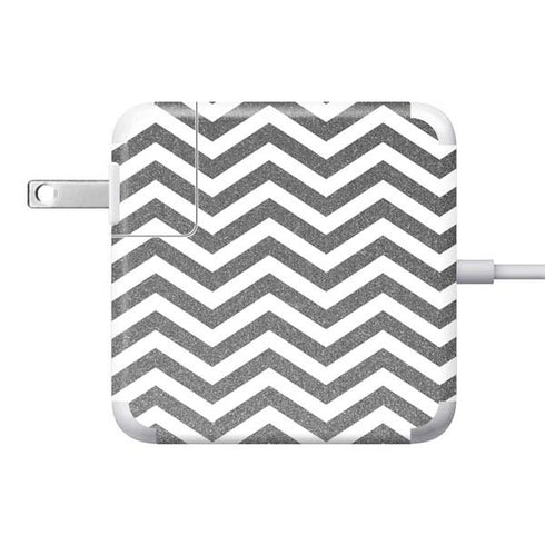 Silver Chevron 85W Power Adapter (15 and 17 inch MacBook Pro Charger) Skin