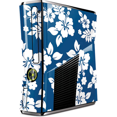 Blue and White Xbox 360 Slim (2010) Skin