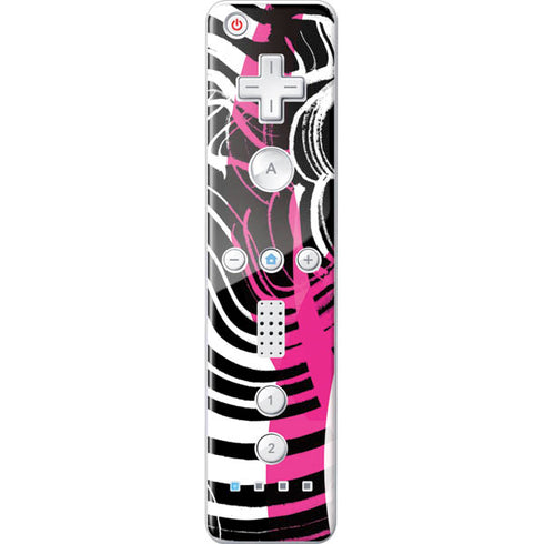 Pink and White Hipster Wii Remote Controller Skin