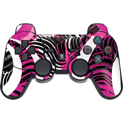 Pink and White Hipster PS3 Dual Shock wireless controller Skin