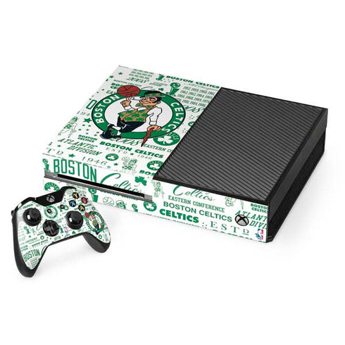 NBA Boston Celtics Historic Blast Xbox One Console and Controller Bundle Skin