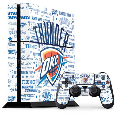 NBA Oklahoma City Thunder Historic Blast PS4 Console and Controller Bundle Skin