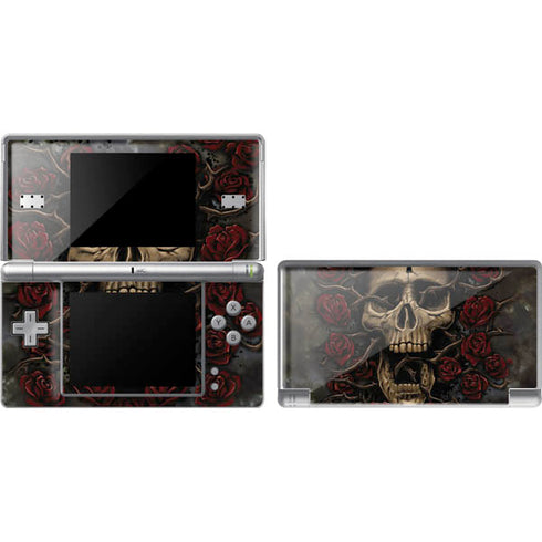 Liquid Blue Skull Entwined with Roses DS Lite Skin
