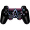 Liquid Blue Neon Skull with Glasses PS3 Dual Shock wireless controller Skin