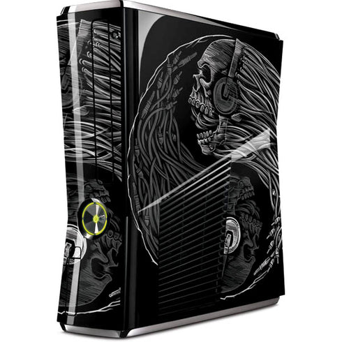 Liquid Blue Yin Yang Music Skulls Xbox 360 Slim (2010) Skin