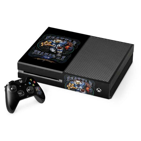Liquid Blue NFL Seattle Seahawks Running Back Xbox One Console and Controller Bundle Skin