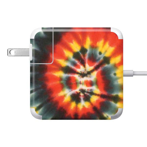 Liquid Blue Tie Dye - Rasta Spiral 85W Power Adapter (15 and 17 inch MacBook Pro Charger) Skin