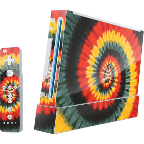 Liquid Blue Tie Dye - Rasta Spiral Wii (Includes 1 Controller) Skin