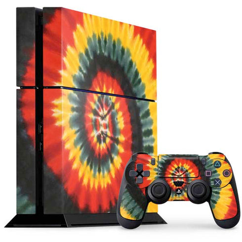 Liquid Blue Tie Dye - Rasta Spiral PlayStation PS4 Skins