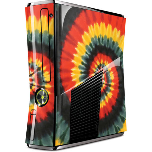 Liquid Blue Tie Dye - Rasta Spiral Xbox 360 Slim (2010) Skin