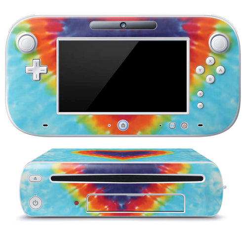 Liquid Blue Tie Dye Heart Wii U (Console + 1 Controller) Skin