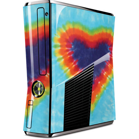 Liquid Blue Tie Dye Heart Xbox 360 Slim (2010) Skin