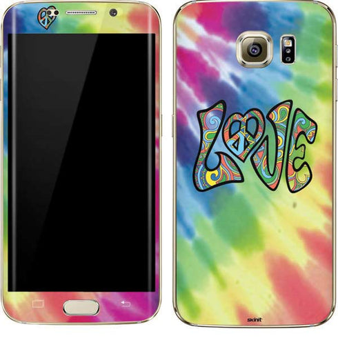 Liquid Blue Tie Dye Peace & Love Galaxy S7 Edge Skin