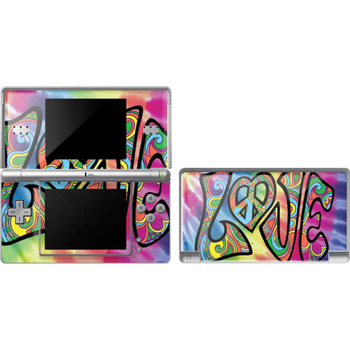 Liquid Blue Tie Dye Peace & Love DS Lite Skin