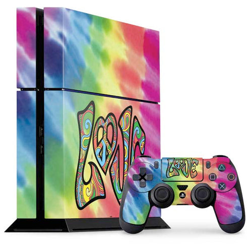 Liquid Blue Tie Dye Peace & Love PlayStation PS4 Skins
