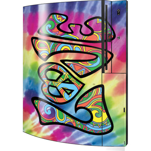Liquid Blue Tie Dye Peace & Love Playstation 3 & PS3 Skin