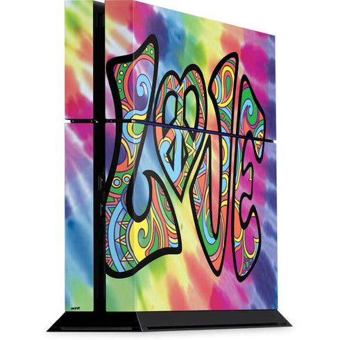 Liquid Blue Tie Dye Peace & Love PlayStation PS4 Skins