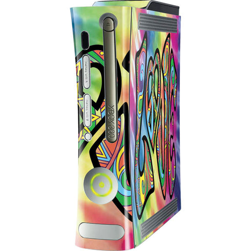 Liquid Blue Tie Dye Peace & Love Xbox 360 (Includes HDD) Skin