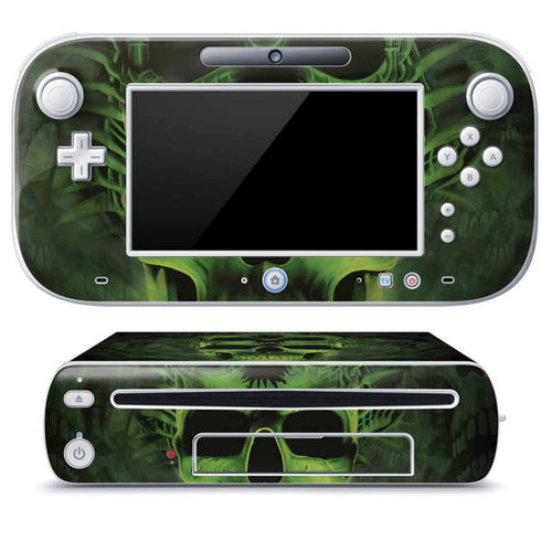 Liquid Blue Green Skulls Wii U (Console + 1 Controller) Skin